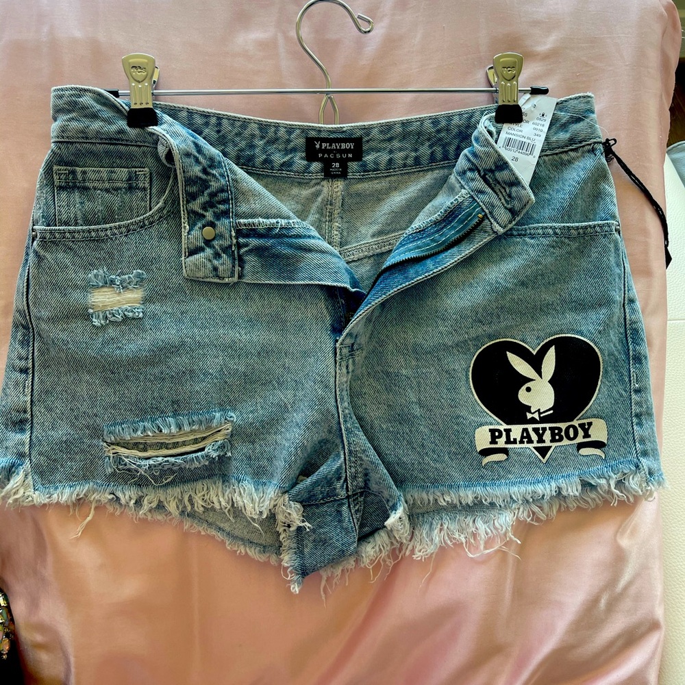 Rare High waisted denim shorts pacsun  playboy